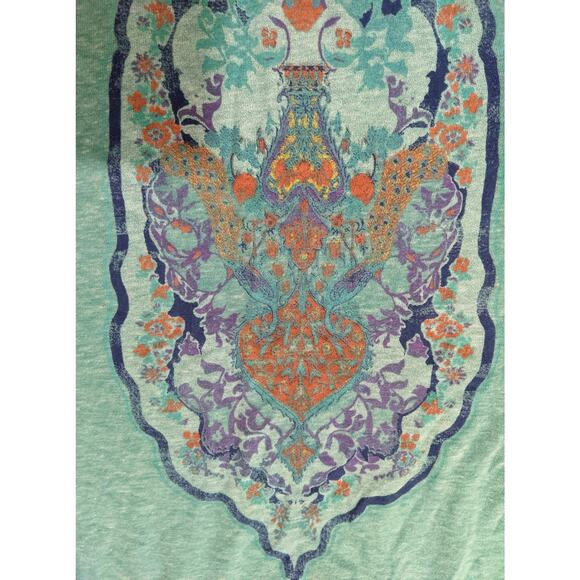 S small new lucky brand peacock bird graphic Tshirt tee top NEW NWT green - Picture 6 of 11